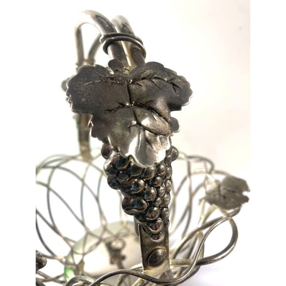 Godinger Silver Plated Wire Wine Basket With Grape & Leaf Design - Picture 6 of 7